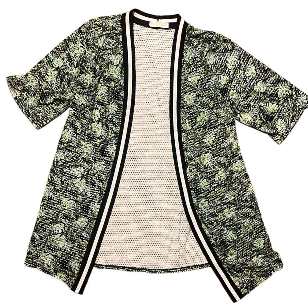 Tropical print kimono women’s swimsuit cover up casual plant print